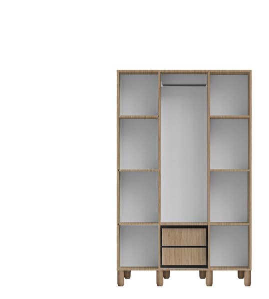 Begonya 3-Door MDF Wardrobe