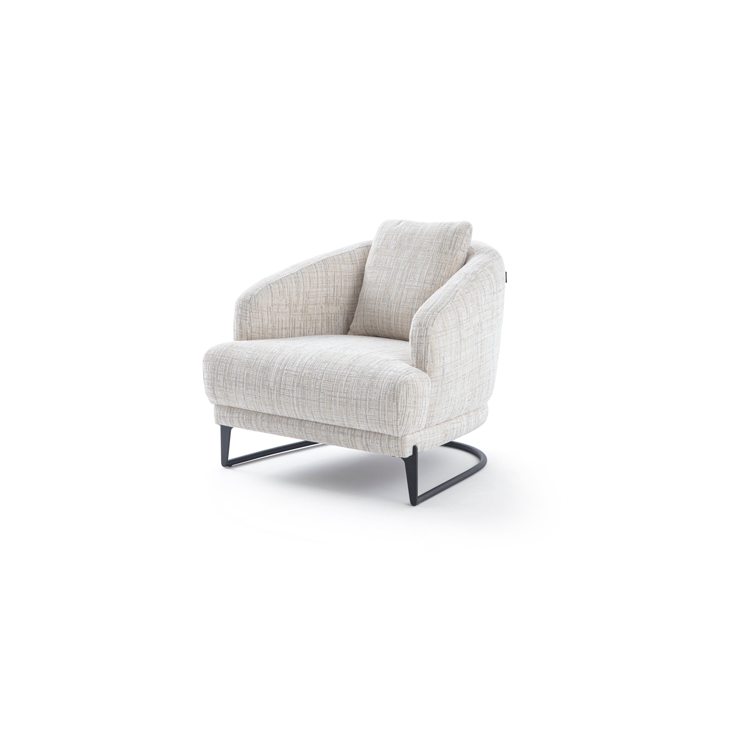 Radius Modern Berjer - Açık Krem Keten Kumaş - Tarzdeco