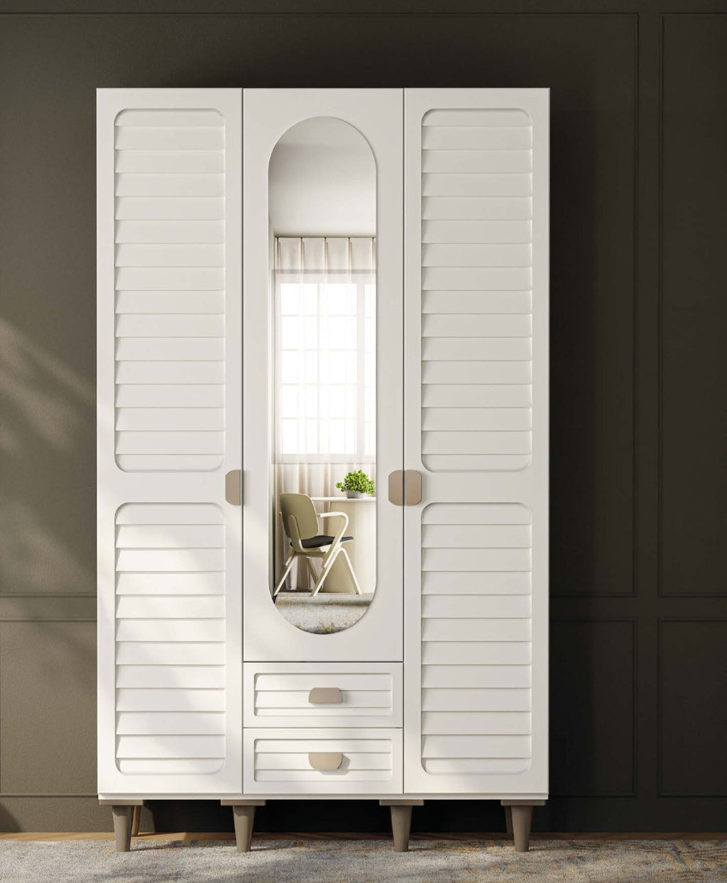Lavanta 3 Kapaklı MDF Gardırop